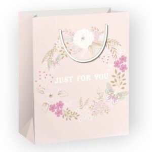 Tavaszi virág mintás ajándéktasak Just For You feliratú