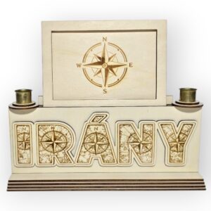 Iránytű – gyertyatartó képkerettel